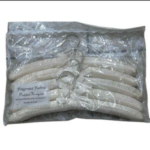 NWT Set Of 5 Vtg Moonbeams And Rainbows Fragrant Fabric Padded Hangers OS Cream